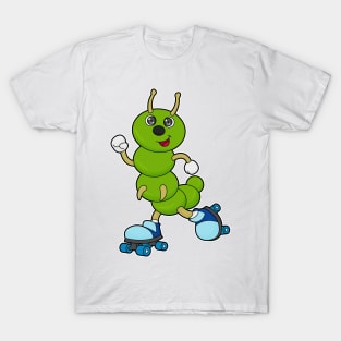 Caterpillar at Inline skating with Roller skates T-Shirt